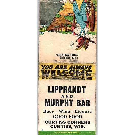 Lipprandt and Murphy Bar Curtiss WI Vintage Matchbook Cover SF3-Y5