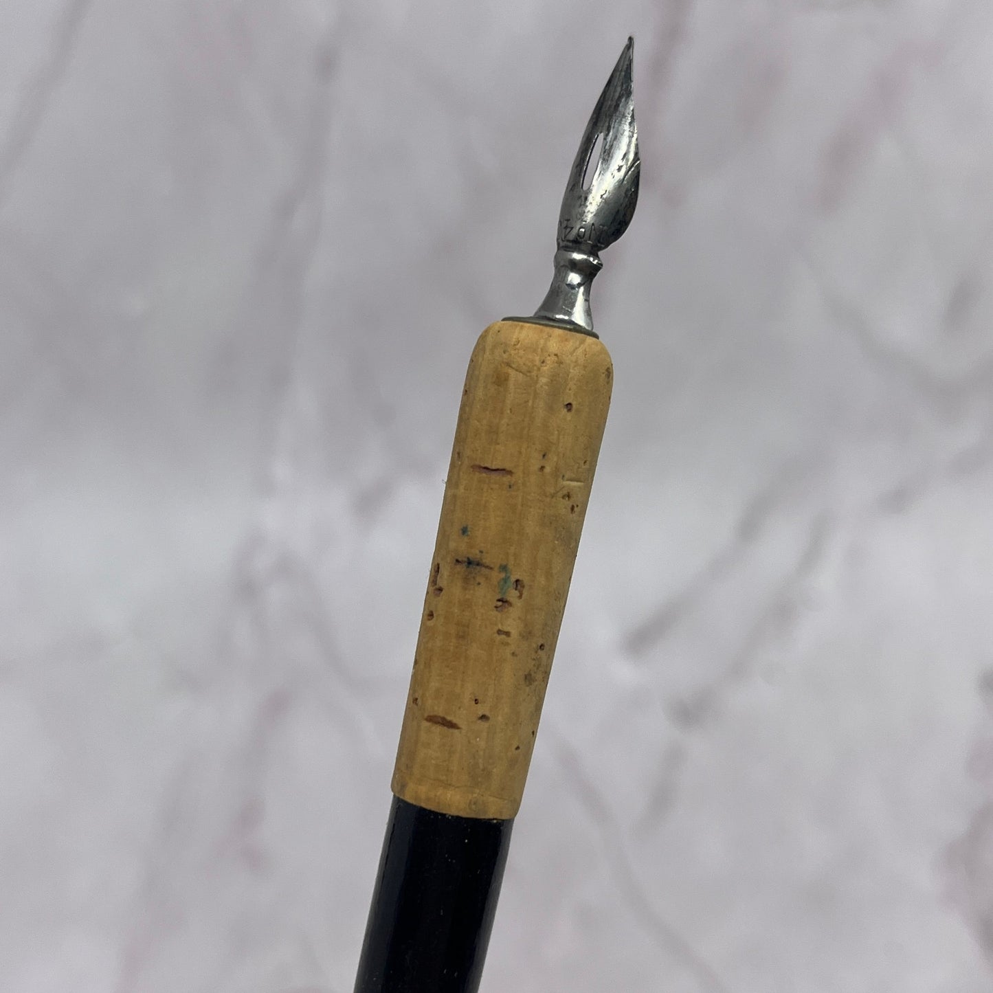 E. Faber 77 Echo Black USA Wood Vintage Fountain Dip Pen w/ Nib TC5-DP-9