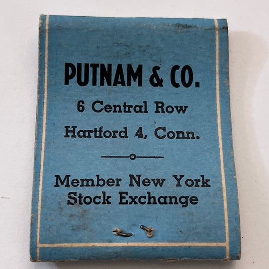 Putnam & Co 6 Central Row Hartford CT Vintage Matchbook Cover TB6-MB1-7