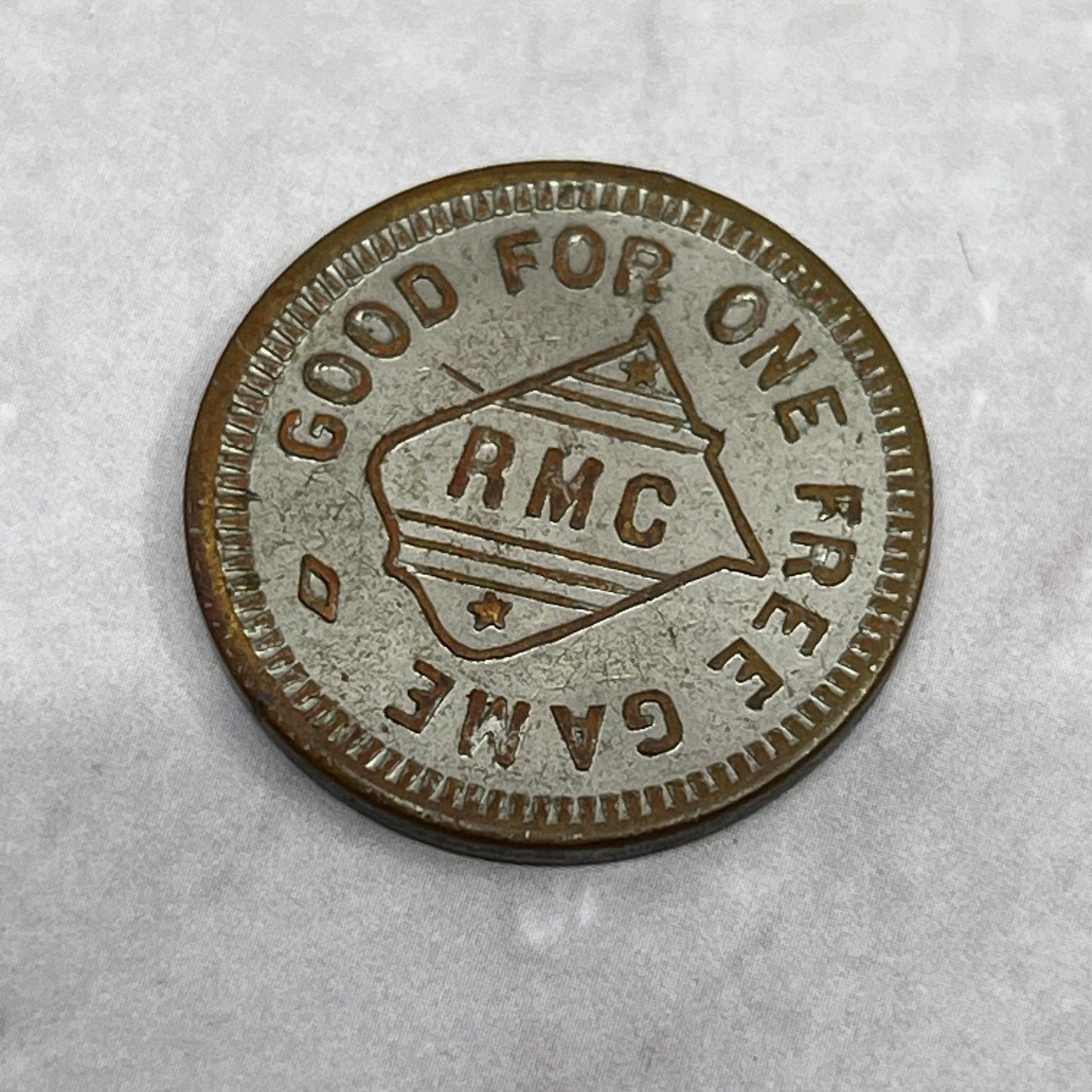 Vintage Good For One Free Game / RMC Amusement Trade Token Chit SE2
