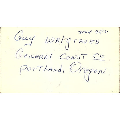 Don Young Operating Engineers Local 701 Portland Vintage Business Card SC9-B13