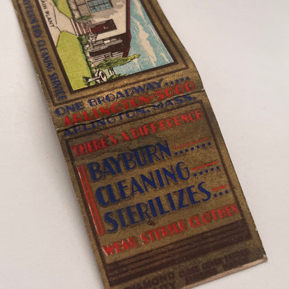 Bayburn Dry Cleaning Service Arlington MA Vintage Matchbook Cover TB8-MB2-3