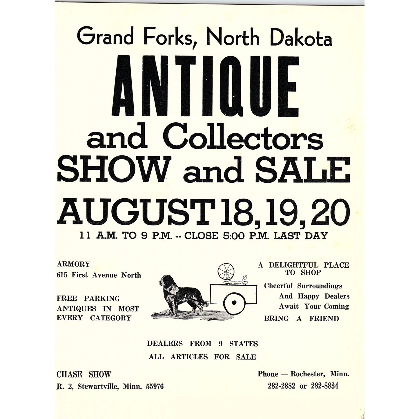 c1980 Grand Forks North Dakota Antique & Collectors Show Advertisement 8.5x11 V6