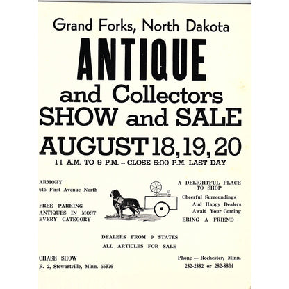 c1980 Grand Forks North Dakota Antique & Collectors Show Advertisement 8.5x11 V6