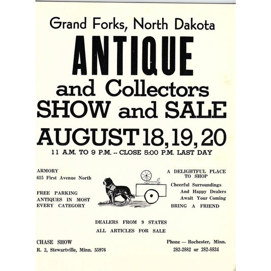 c1980 Grand Forks North Dakota Antique & Collectors Show Advertisement 8.5x11 V6