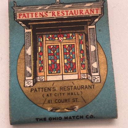 Patten's Restaurant 41 Court St. Boston Vintage Matchbook Cover TB8-MB2-9