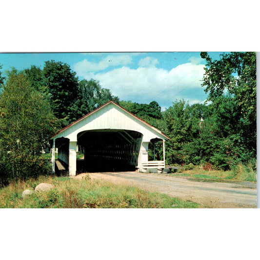 Old Covered Bridges Giving Way to Modern Construction Vintage Postcard PD6