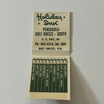 Holiday Inn Pensacola Gulf Breeze FL Christmas Vintage Matchbook TB6-MB2-11
