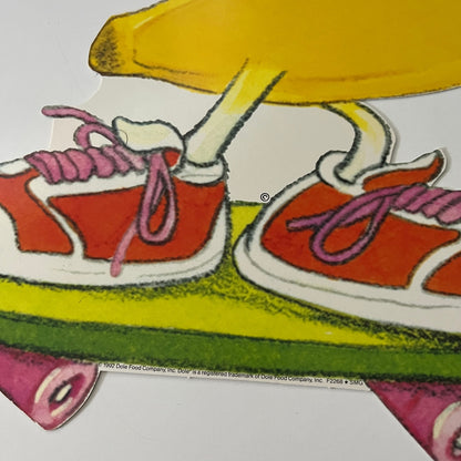 Original 1992 Dole Bobby Banana Two Sided Advertising Store Display Sign 12x26"