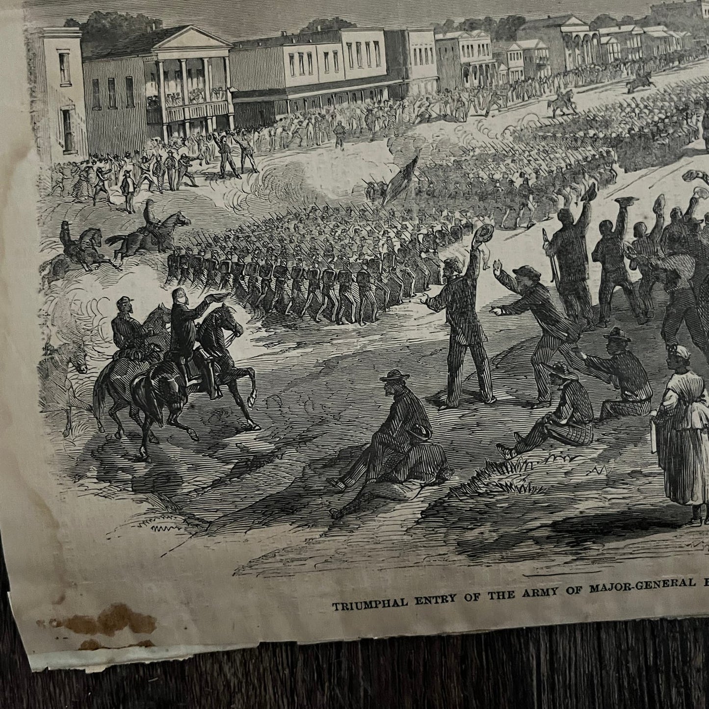 Maj. Gen. Banks Army Entry Into Alexandria Original 1863 Civil War Engraving C19