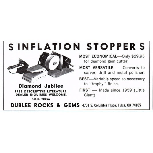 Dublee Rocks & Gems Tulsa Oklahoma 1972 Ad AF8-M4