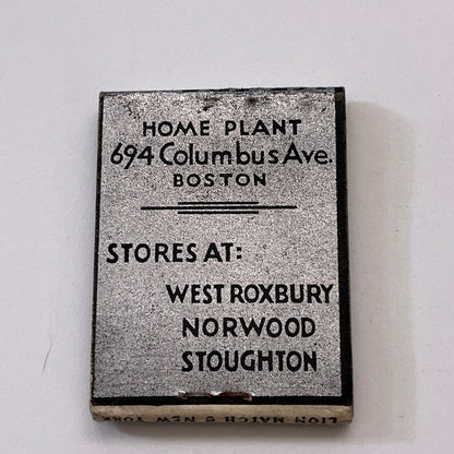 Dunn's Ice Cream 649 Columbus Ave Boston Dunn's Stores Matchbook Cover TB8-MB3-6