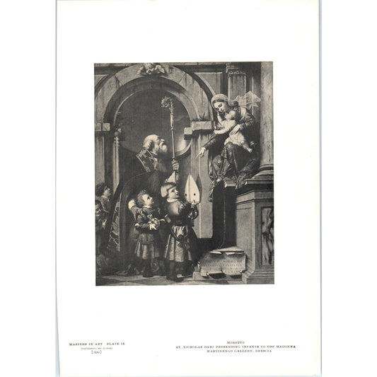 St. Nicholas Bari Presenting Infants to Madonna Moretto 1908 Art Print AB8-MA11