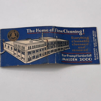 Golden Bell Cleaners Inc Vintage Matchbook Cover MM3-2