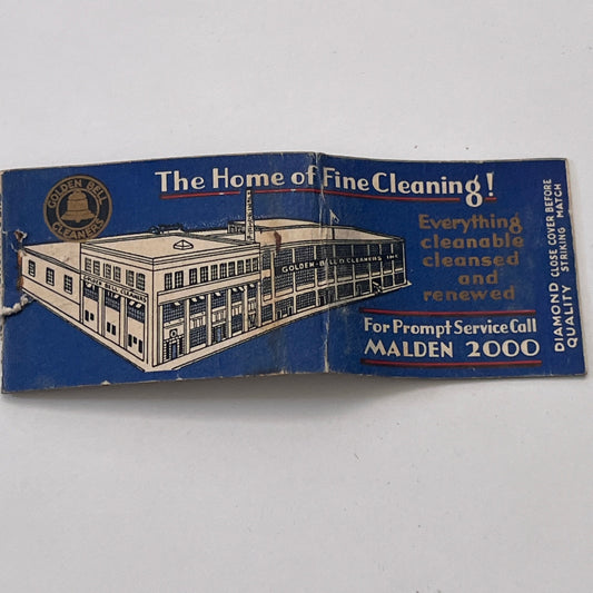 Golden Bell Cleaners Inc Vintage Matchbook Cover MM3-2