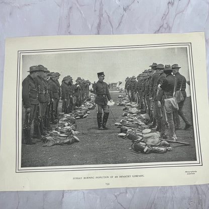 Sunday Inspection of an Infantry Company Spanish American War c1905 Print V14-5