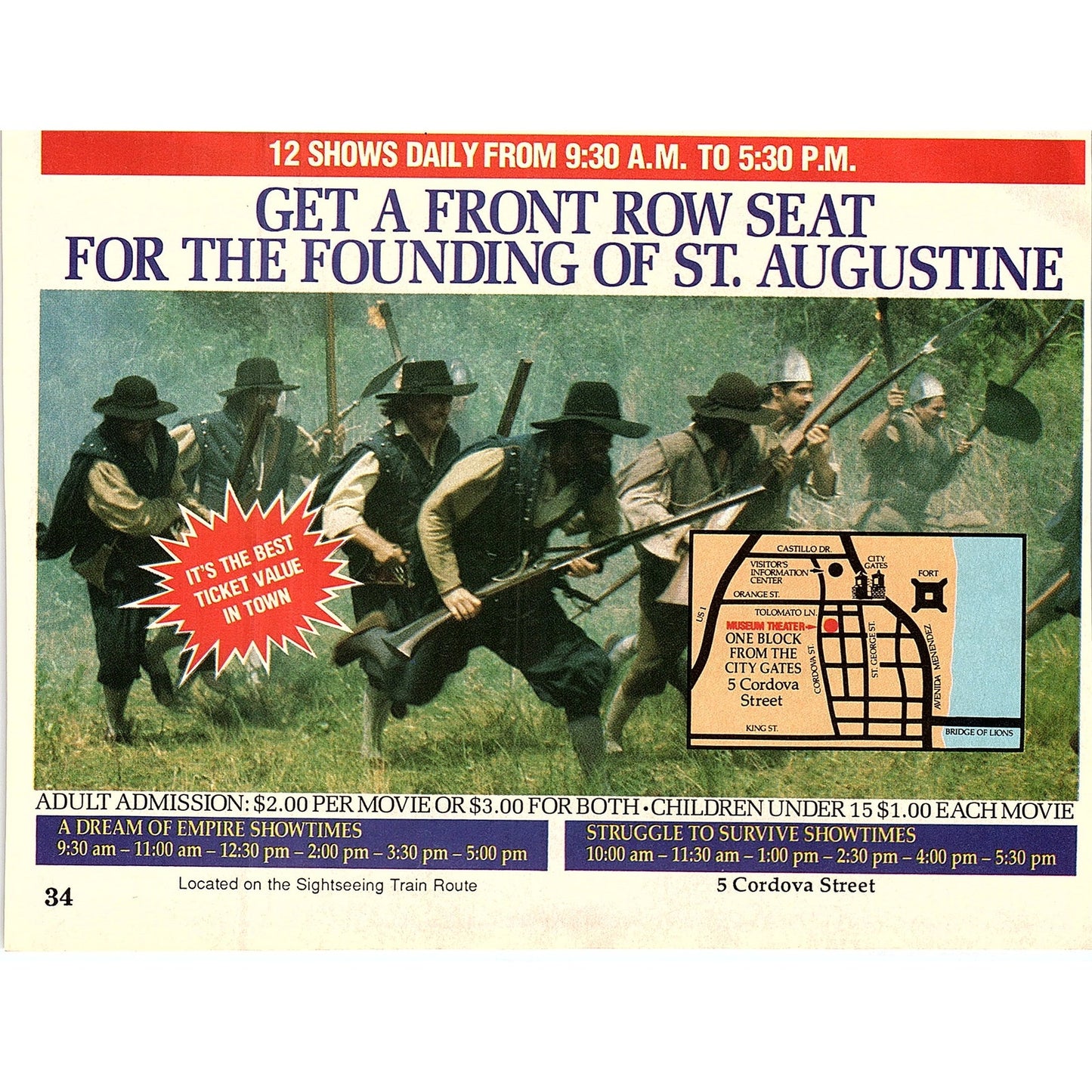 Founding of St. Augustine Museum Theatre St. Augustine FL 1989 Ad AF9-12