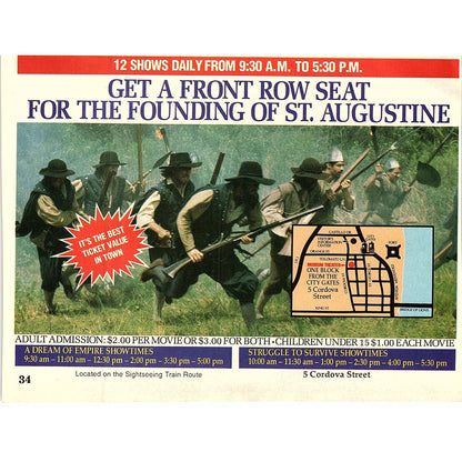 Founding of St. Augustine Museum Theatre St. Augustine FL 1989 Ad AF9-12