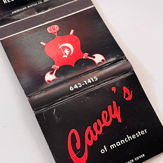 Cavey's Restaurant Italian Cuisine Manchester CT Vtg Matchbook Cover TB6-MB1-11