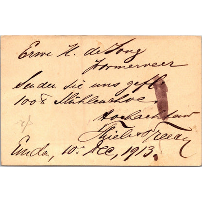 Thiele & Freese Emden 1913 German Reich Postcard TE2-GRP