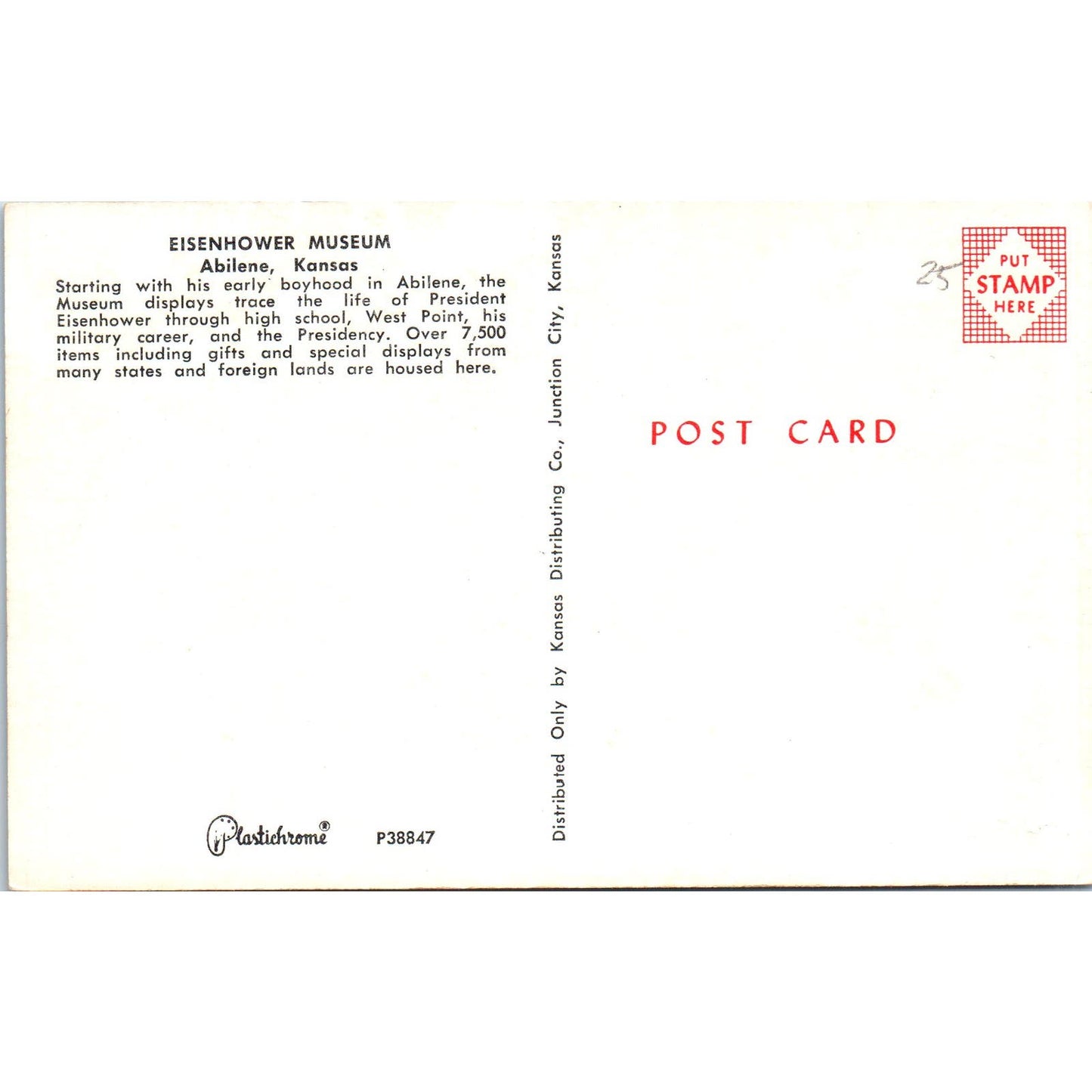 President Eisenhower Museum Abilene Kansas Plastichrome Vintage Postcard PC17