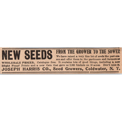 Joseph Harris Co Seed Growers Coldwater NY 1905 Magazine Ad AF1-NH3