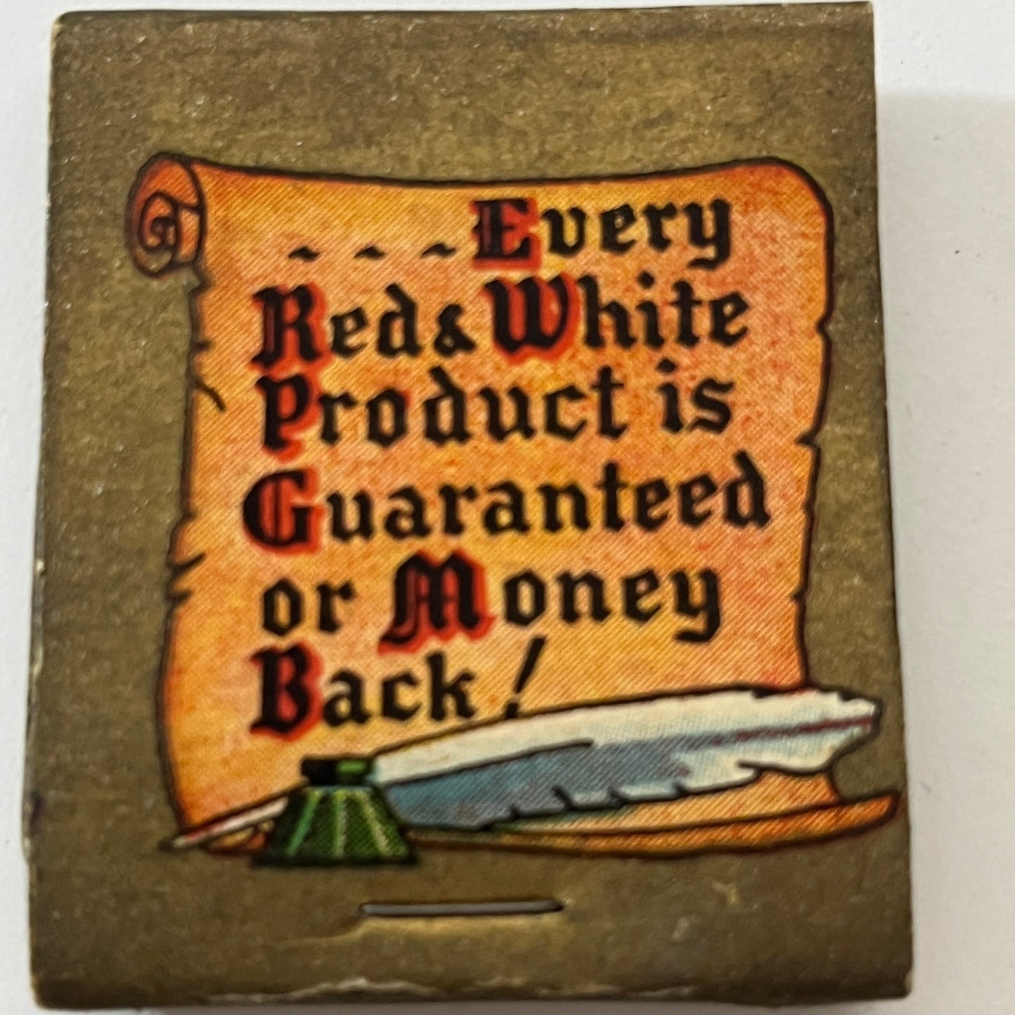 Red & White Brand Foods Vintage Matchbook Cover TB6-MB1-3