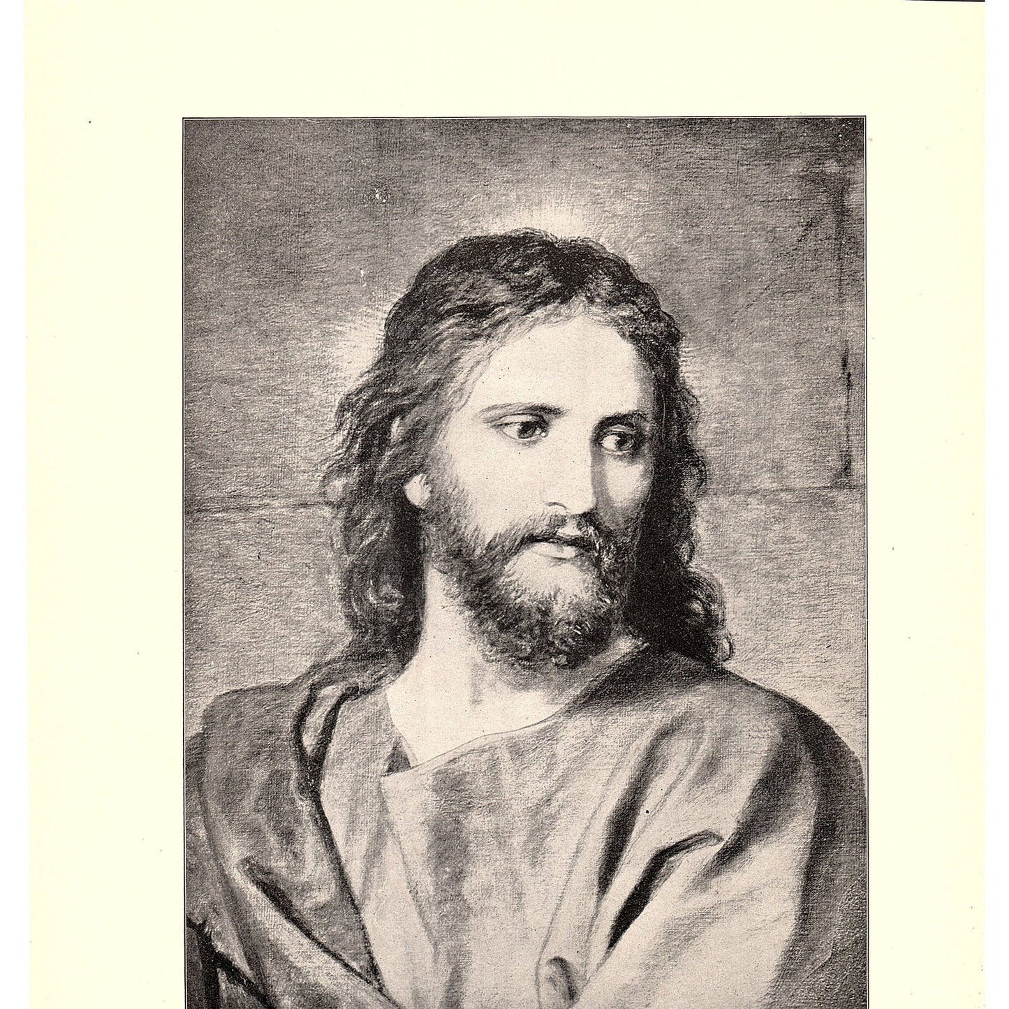 Head of Christ - Heinrich Hofmann - 1898 Litho Art Print D19