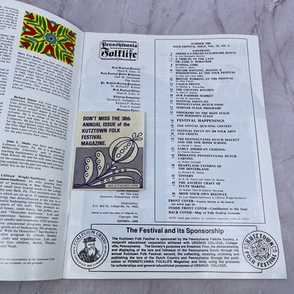 1986 Pennsylvania Dutch Kutztown Folk Festival Souvenir Program Book L4-2