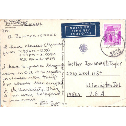 c1970 Universitätsstadt Graz Osterreich Austria Vintage Postcard PE5