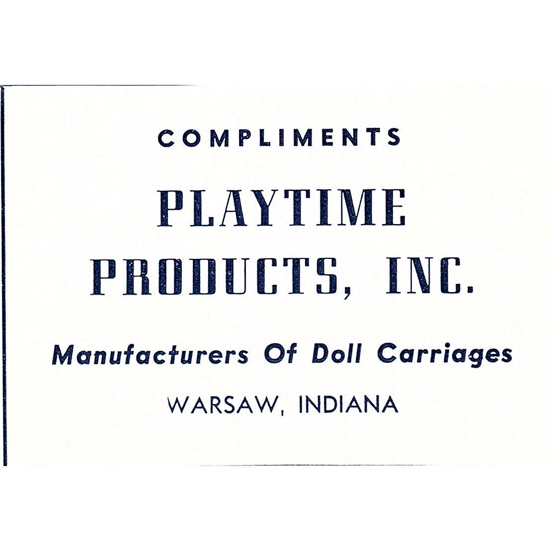 Playtime Products Inc Doll Carriages Warsaw Indiana 1964 Ad AG1-M7