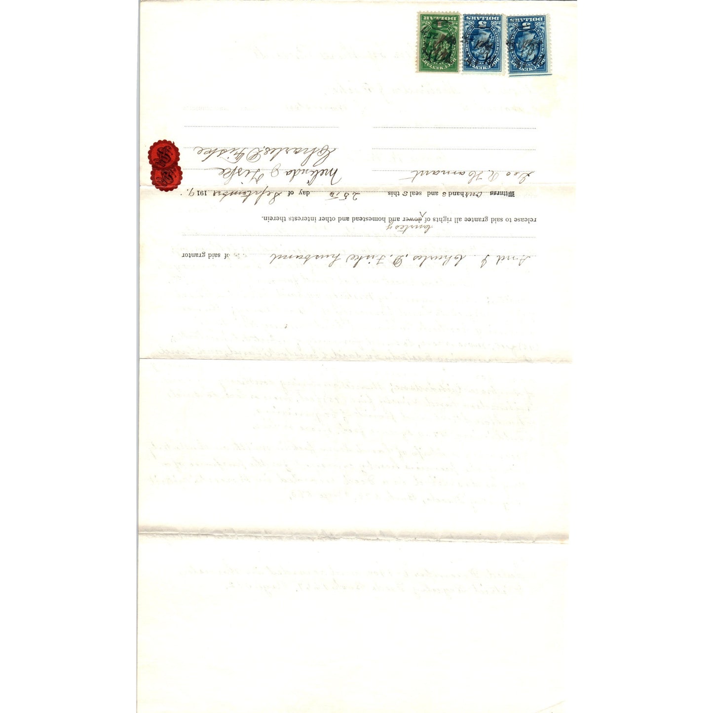 1919 Warranty Deed Melinda J. Fiske to Cora M. Wilkinson Worcester MA AF7-E6