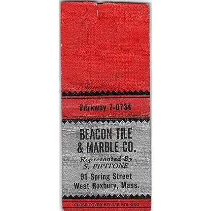 Beacon Tile & Marble Co West Roxbury MA Vintage Matchbook Cover SC7-Y1