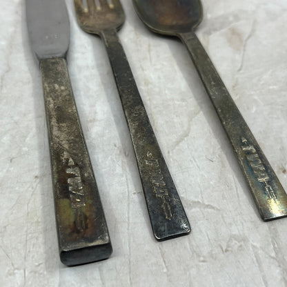 Vintage 3 Piece TWA Spoon Fork & Knife Silver Plate International Silver Co. TK3