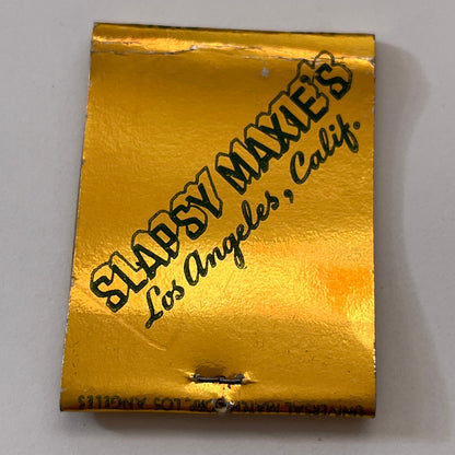 Slapsy Maxie's Restaurant Los Angeles CA Vintage Matchbook Cover TB8-MB2-10