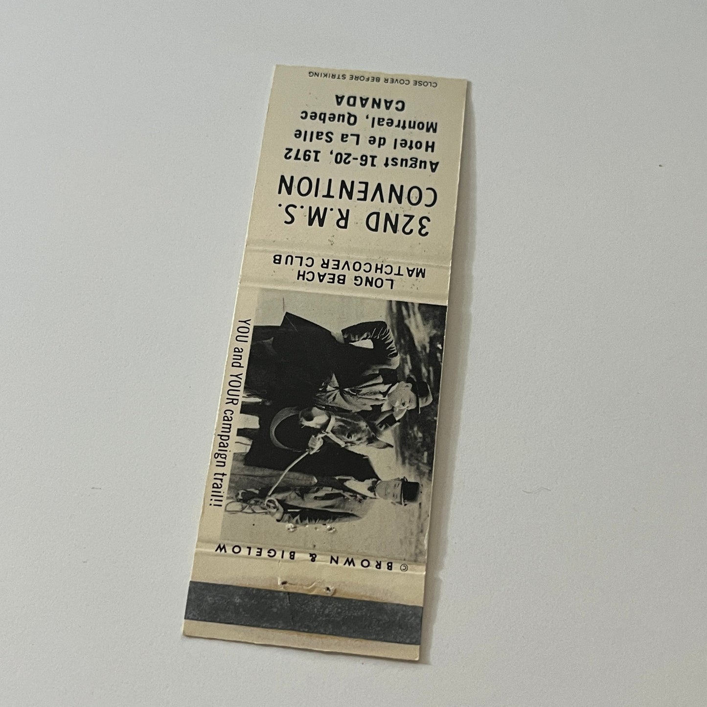 Long Beach Matchcover Club 1972 Convention Montreal Vintage Matchbook MB59-4