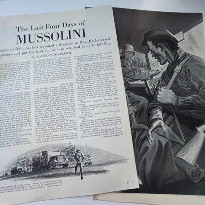 The Last 4 Days of Mussolini Laszlo Bush-Fekete 7 Pages 1940s WWII Article V29-5