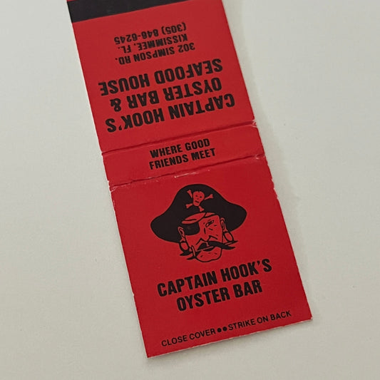 Captain Hook's Oyster Bar Kissimmee FL Matchbook Cover MM5-9