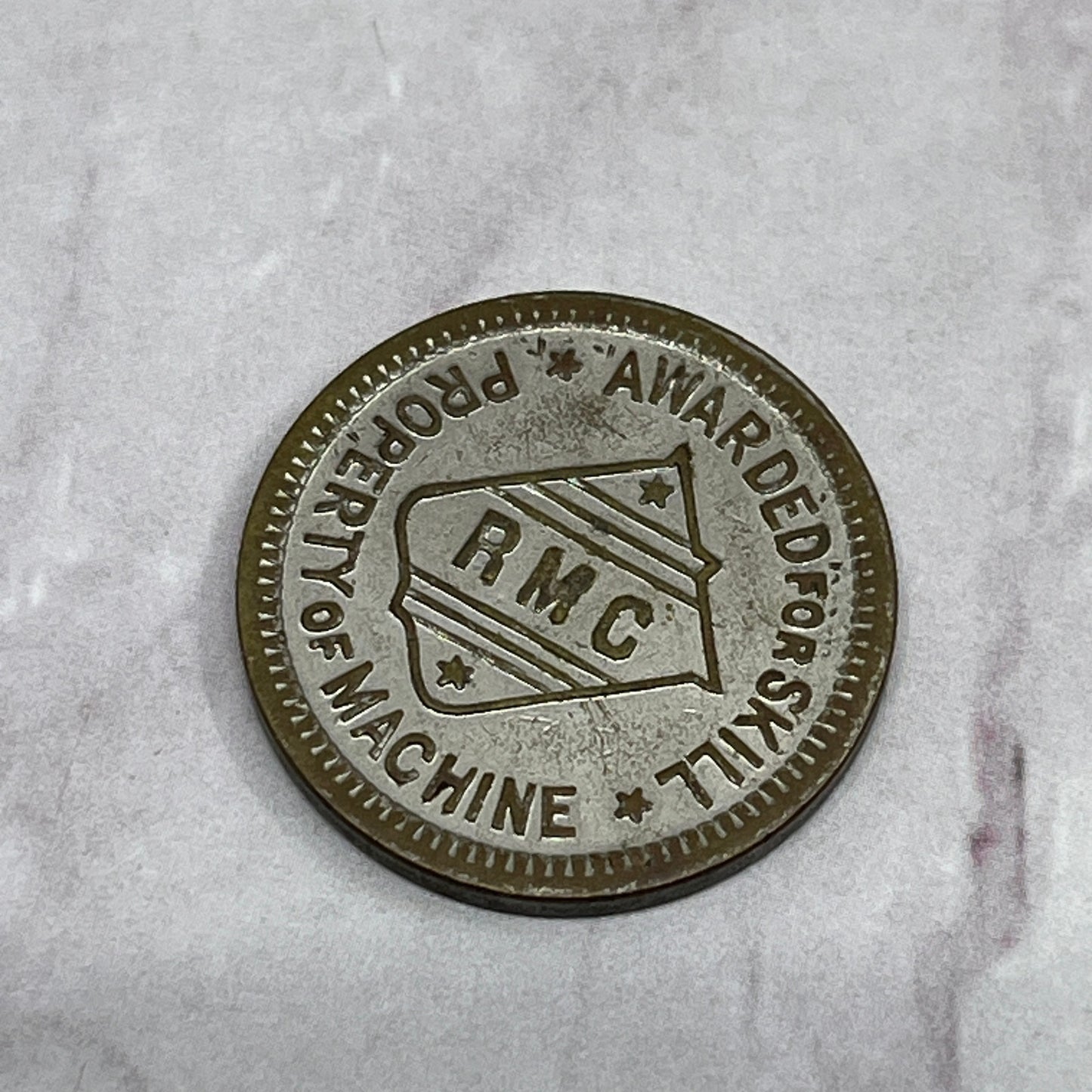 Vintage Good For One Free Game / RMC Amusement Trade Token Chit SE2