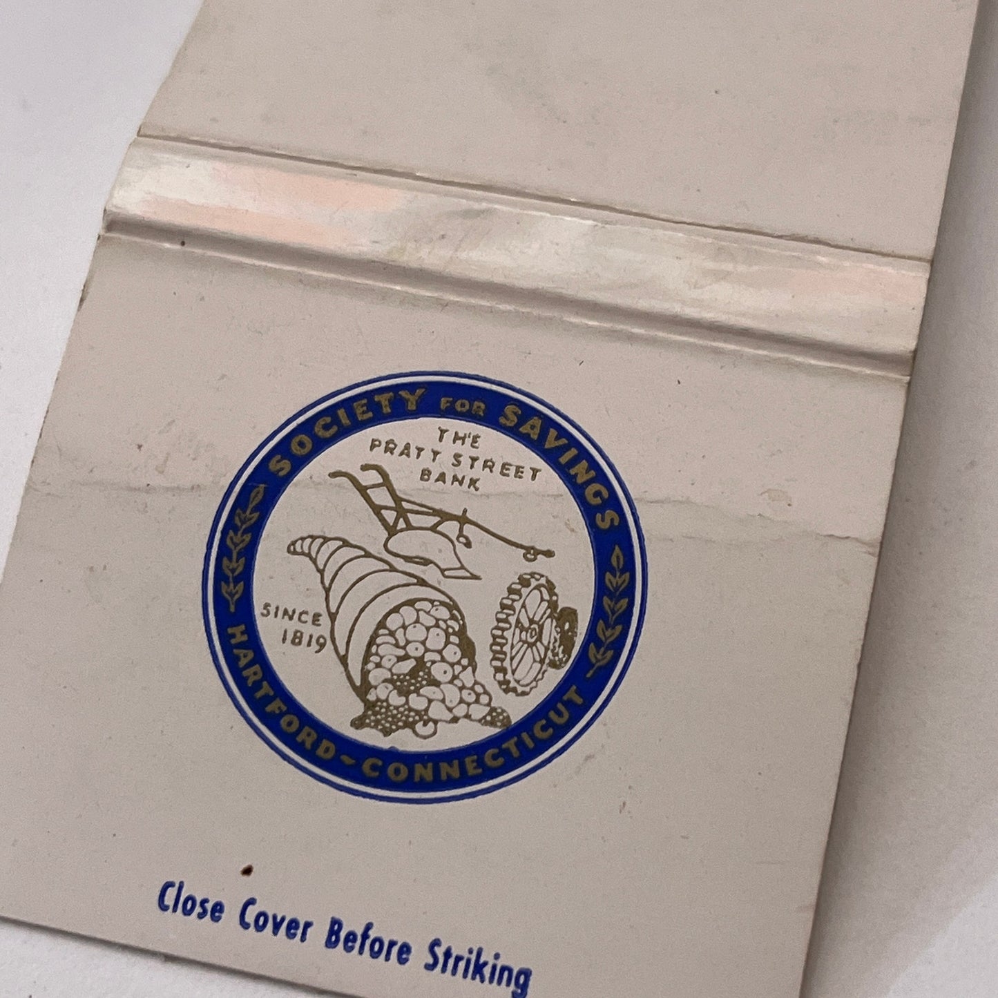 The Pratt Street Bank Hartford CT Vintage Matchbook Cover TB6-MB1-9