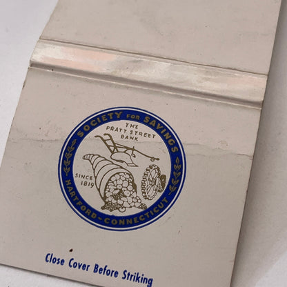 The Pratt Street Bank Hartford CT Vintage Matchbook Cover TB6-MB1-9