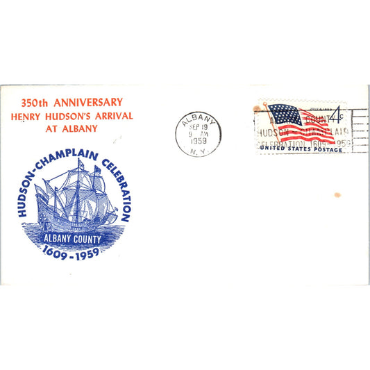 1959 Henry Hudson Arrival at Albany Anniversary First Day Postal Cover TI5-PC1