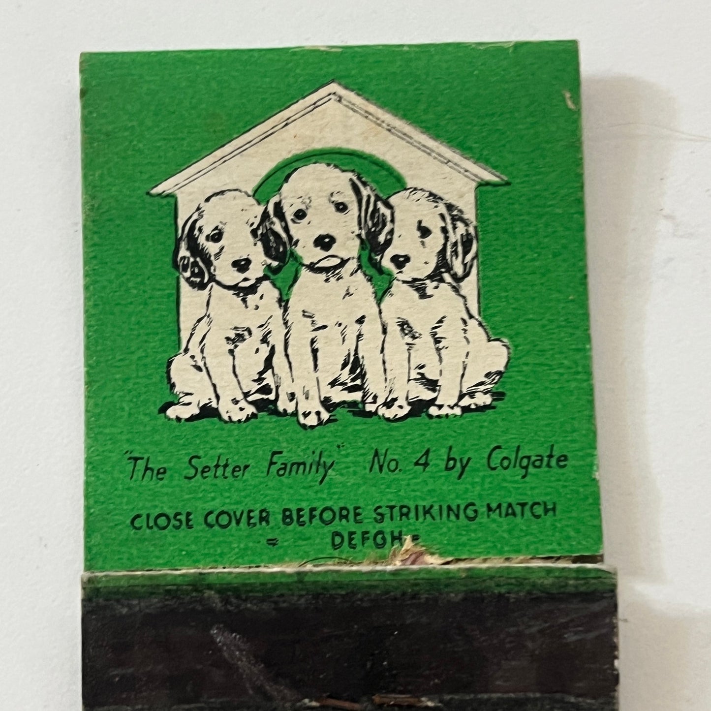 The Setter Family No.4 By Colgate Setter Dogs Vintage Matchbook Cover TB6-MB1-3