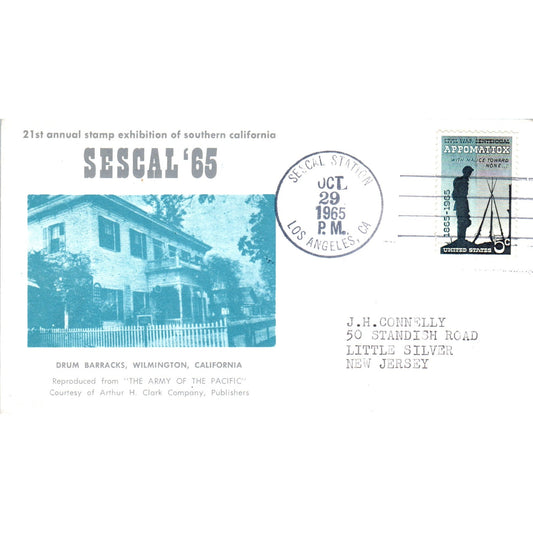 1965 Sescal Socal Exhibition Drum Barracks Wilmington Cachet Postal Cover TI5PC1