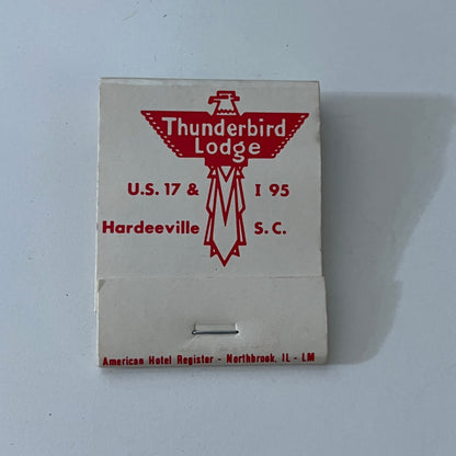 Thunderbird Lodge Hardeeville South Carolina Vintage Matchbook SC4-R7