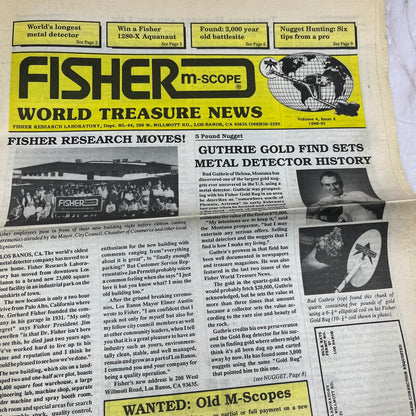 1990-91 - Fisher M-Scope World Treasure News Newsletter Los Banos CA M11