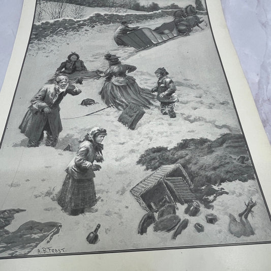 A Bad Spill - Original 1904 A.B. Frost Art Print V14-3