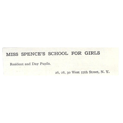 Miss Spence's School for Girls NY c1918 Original Magazine Advertisement AE5-SA7