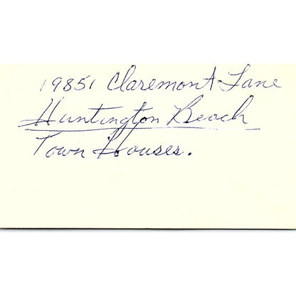 Albert G Hendrix Kona Kai Apartments La Habra CA Vintage Business Card SE3-B15