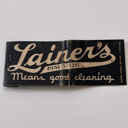 Lainer's Dry Cleaning Worcester MA Vintage Matchbook Cover TB6-MB1-6
